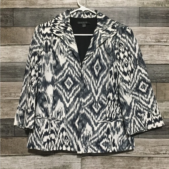 Lafayette 148 Blazer Jacket Women’s 10 Abstract Print Hook Closure Lined - Picture 6 of 11